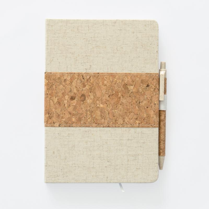 LIBRETA CORCHO Y ALGODÓN CON LAPICERA DS