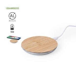 CARGADOR INALÁMBRICO ALUMINIO Y BAMBU MK